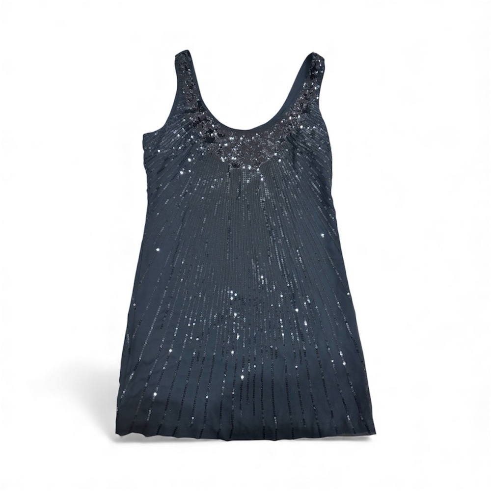 Black Sequin Sleeveless Mini Dress